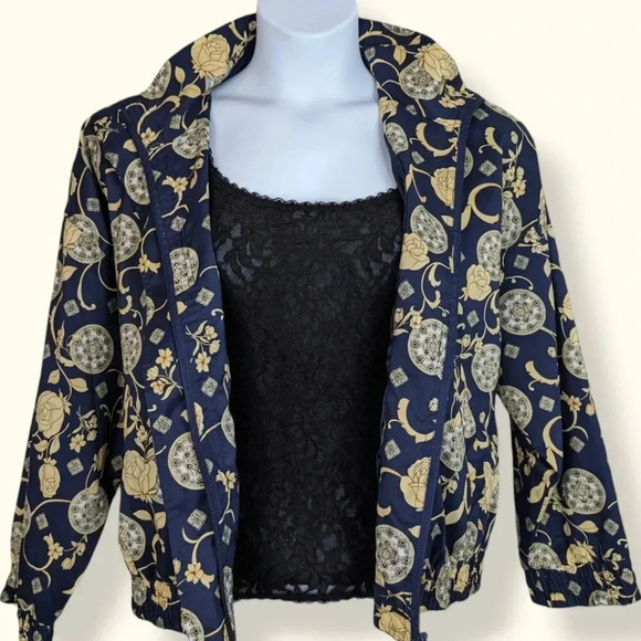 Vintage VIPetites Navy Floral Jacket - Picture 2 of 7